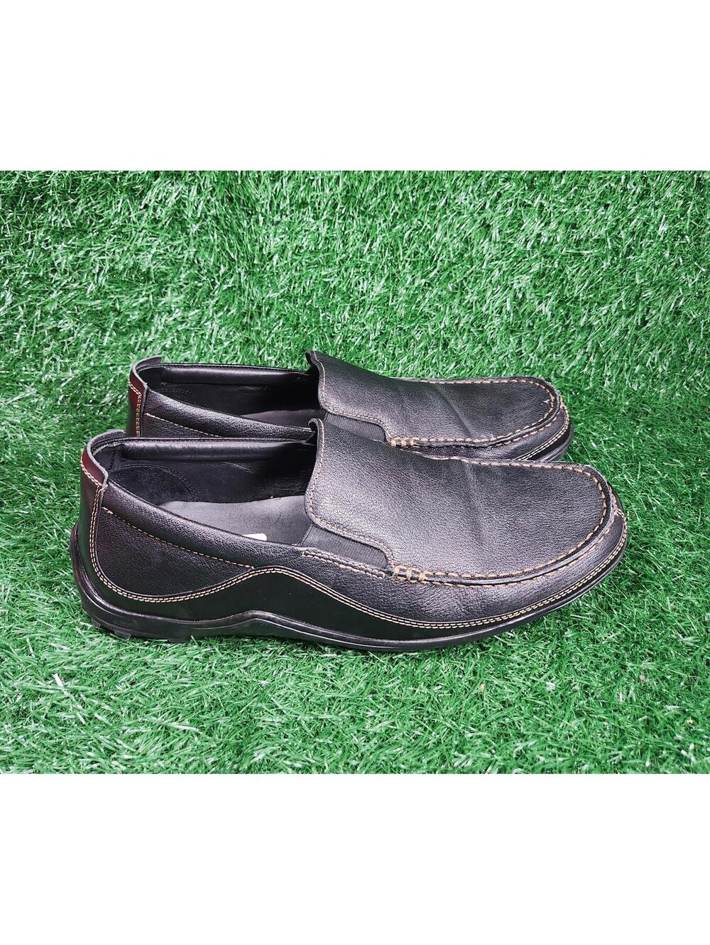 Cole Haan Tucker Venetian Loafer Shoes Black Leather Slip on C03557 Mens Sz 10.5